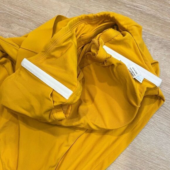 Robin Piccone Luca Bandeau Strapless One Piece Swimsuit Belted Mustard Womens 10 - Picture 7 of 15